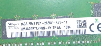 SK hynix 16GB 2Rx8 PC4-2666V- RE1-11HMA82GR7AFR8N-VK TF AA 1834