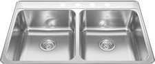 Creemore 33" Double Bowl Stainless Steel Kitchen Sink with 4 Holes - CDLA3322-8-