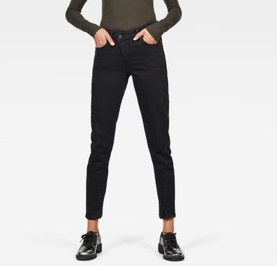 G-Star Damen Jeans Straight Joci 3D Mid Slim Wmn, jet Schwarz, W33 L34
