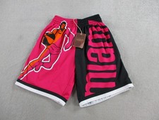 Miami Floridians Shorts Mens Small Pink Black Basketball Big Face Throwback