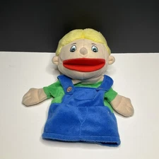 Lakeshore Big Mouth Blonde Boy With Blue Eyes Stuffed Plush Doll Toy 10"