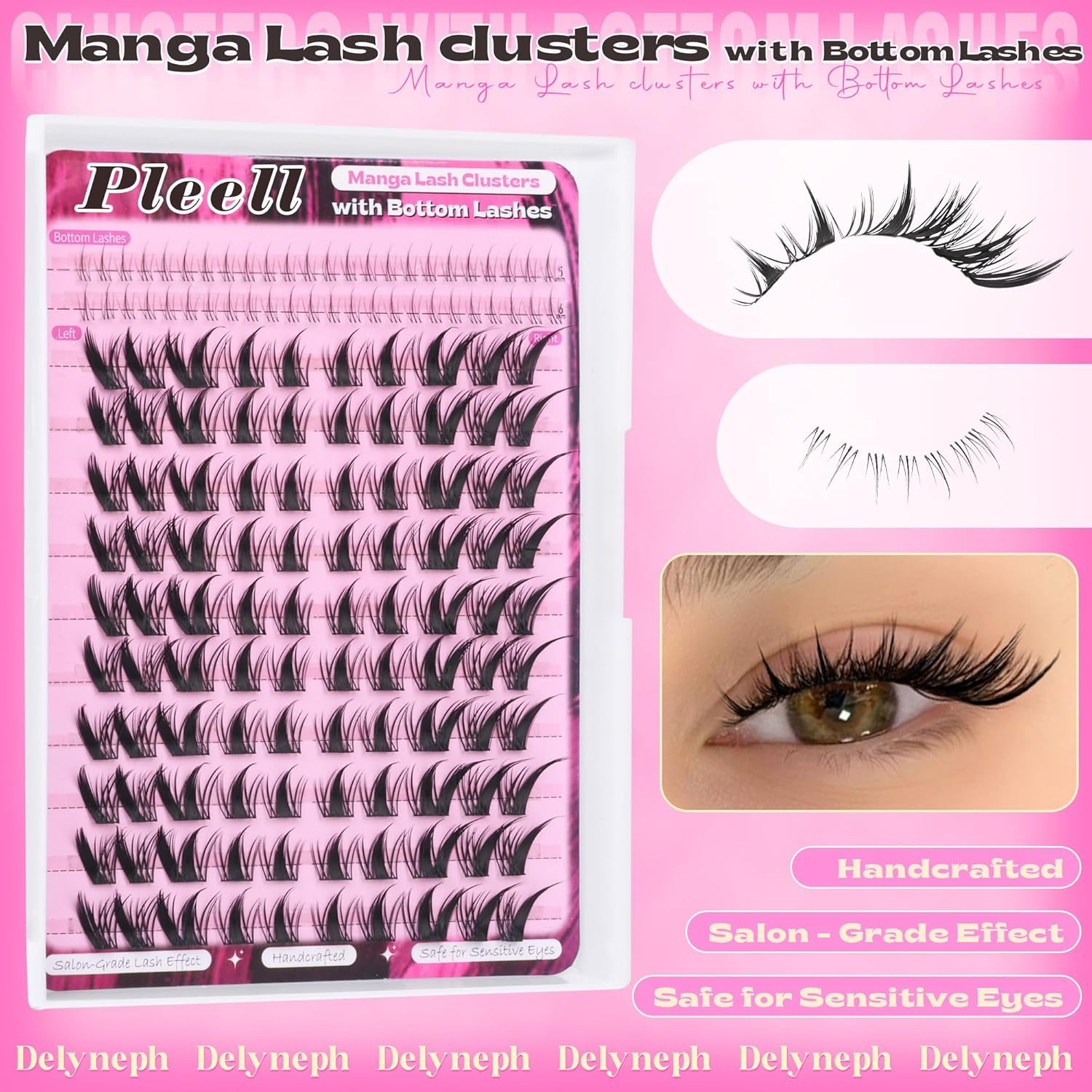 Fox Eye Lash Clusters Fairy Eyelash Clusters with Bottom Lashes Wispy Spiky Clus