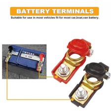 2x Car Battery Terminal Connector Positive Negative Post Heavy Duty Clamp Clip
