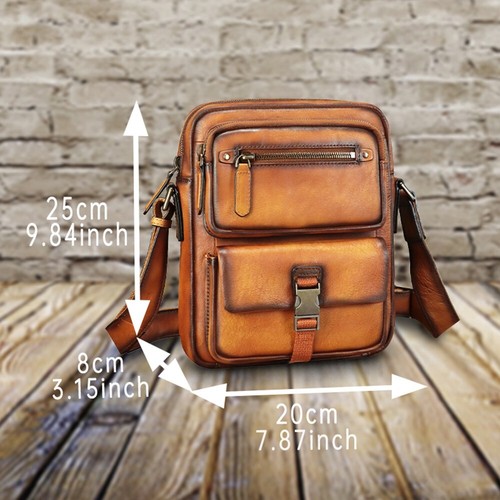 Genuine Leather Purse and Messenger Bag for Men Fashion Leather Shoulder Bags - Picture 5 of 16