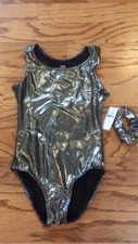 NWT-Justice Leotard with matching scruchie. Size 10, silver
