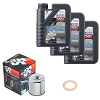 K&N ÖLfilter Set Liquimoly 10W-40 Street 3L FüR Kawasaki En 500 A EN500A Bj.1991