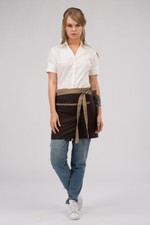 Short Brown Apron 2 Pockets Waiter Waitress Restaurant for Man/Woman Uniform