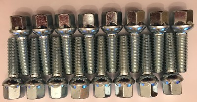 10 X M12X1,5 55mm LANGER RADIUS 30mm GEWINDE ALU RADSCHRAUBEN