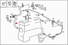 Genuine MERCEDES A208 C208 From recirculating pump to engine Hose 2028326794