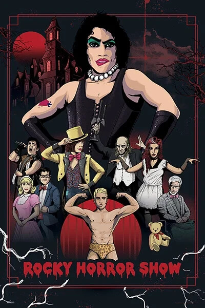 ROCKY HORROR PICTURE SHOW 24x36 POSTER CLASSIC CARTOON MOVIE