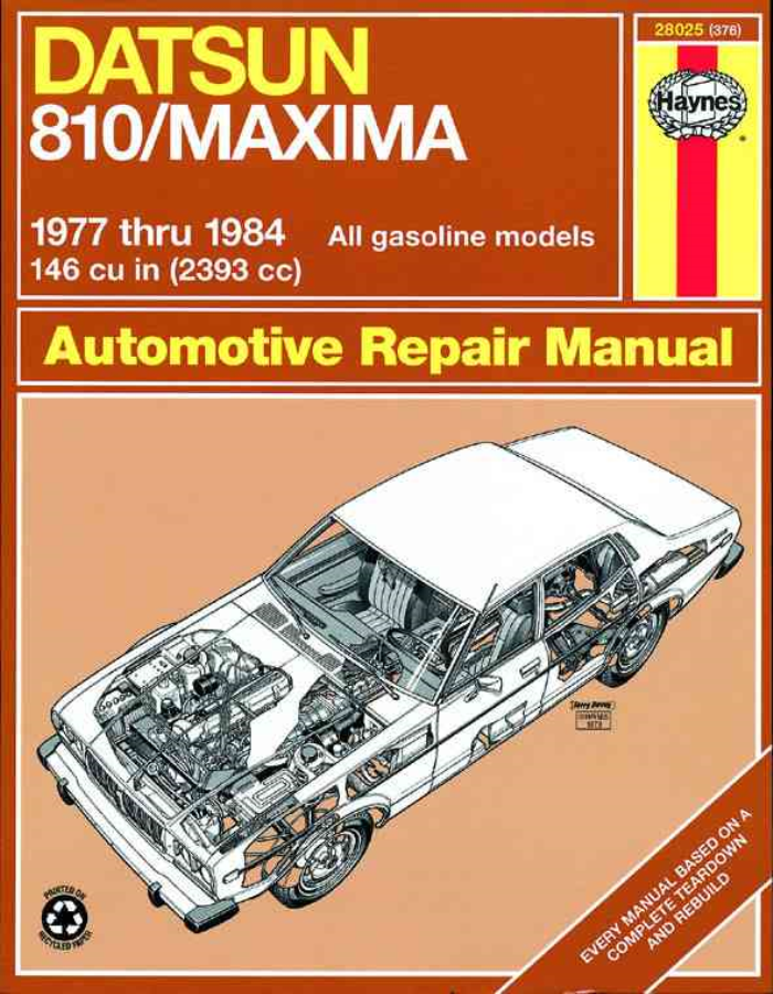 Manual Datsun 810/Maxima 1977-1984 Haynes Workshop Service Repair