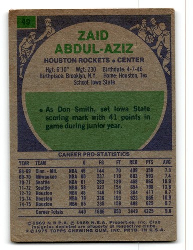1975-76 Topps Basketball Poor to Good You Choose, Complete Your Set #1-330 - Bild 77 von 459