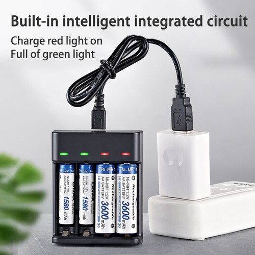 Intelligent Battery Charger 4 Slot For AA AAA NI-MH Rechargeable Batteries Box - Picture 2 of 20
