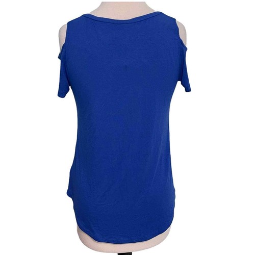 Women's JM Collection Cold Shoulder Top Blue Dragon XS Extra Small - Picture 5 of 9