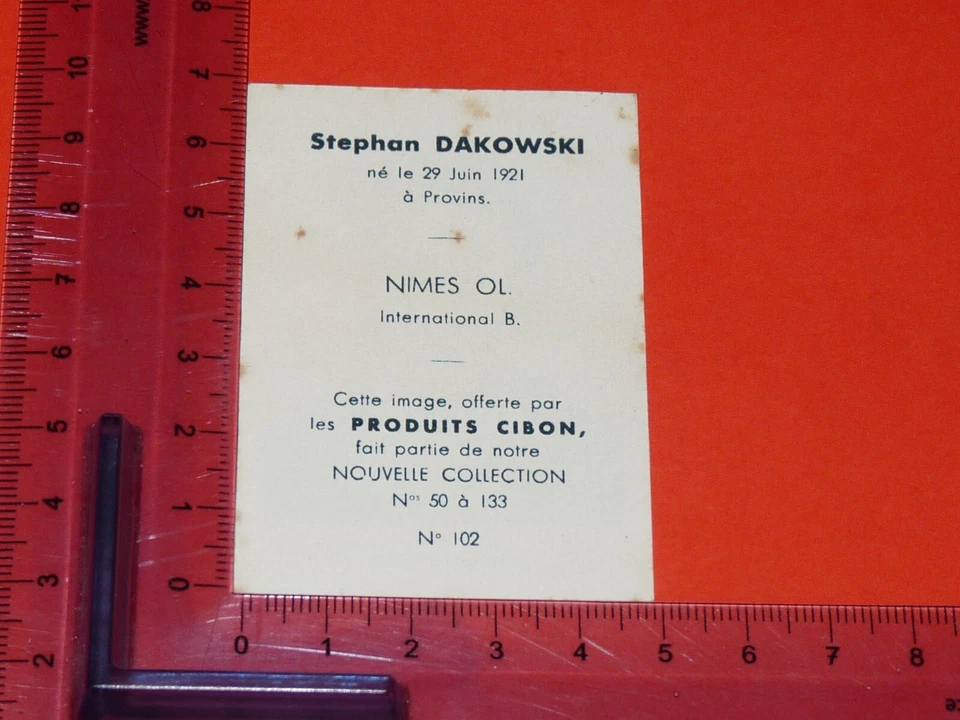 PHOTO PRODUITS CIBON 1950 FOOTBALL STEPHAN DAKOWSKI NIMES OLYMPIQUE CROCOS - Photo 2/2