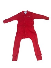 Vtg Baby OshKosh B Gosh Red Long Thermal John Union Suit Drop Seat 18 Mos