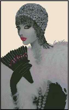 Art Deco Lady Counted Cross Stitch Chart No. 24-110 