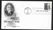 $5.00 HI VAL JOHN BASSETT MOORE INTERNATIONAL LAW 1966 ARTCRAFT CACHET FDC UNADD