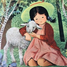 Lot 7 Vintage 1957 Mother Goose Penn Prints 13  X17  Baby Nursery Toddler