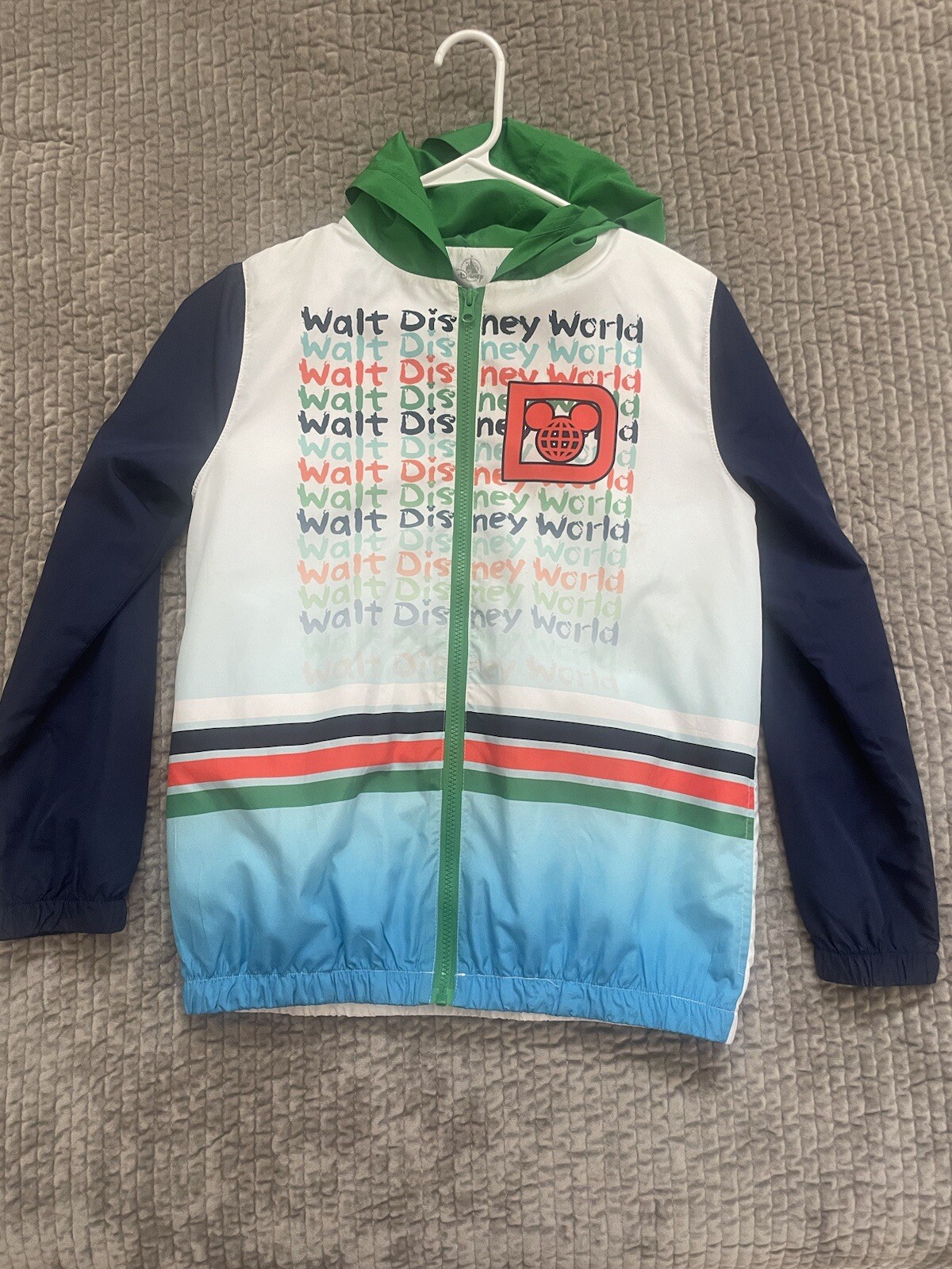 Disney World Retro Youth XL Hooded Windbreaker Jacket