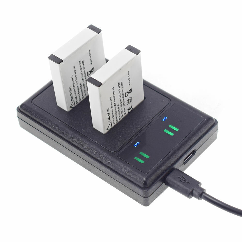 Creabest 2x Batterie EN-EL12 + Caricabatterie Per Nikon Coolpix (A900, A1000, AW130, S31, S70, S610 E Altre)