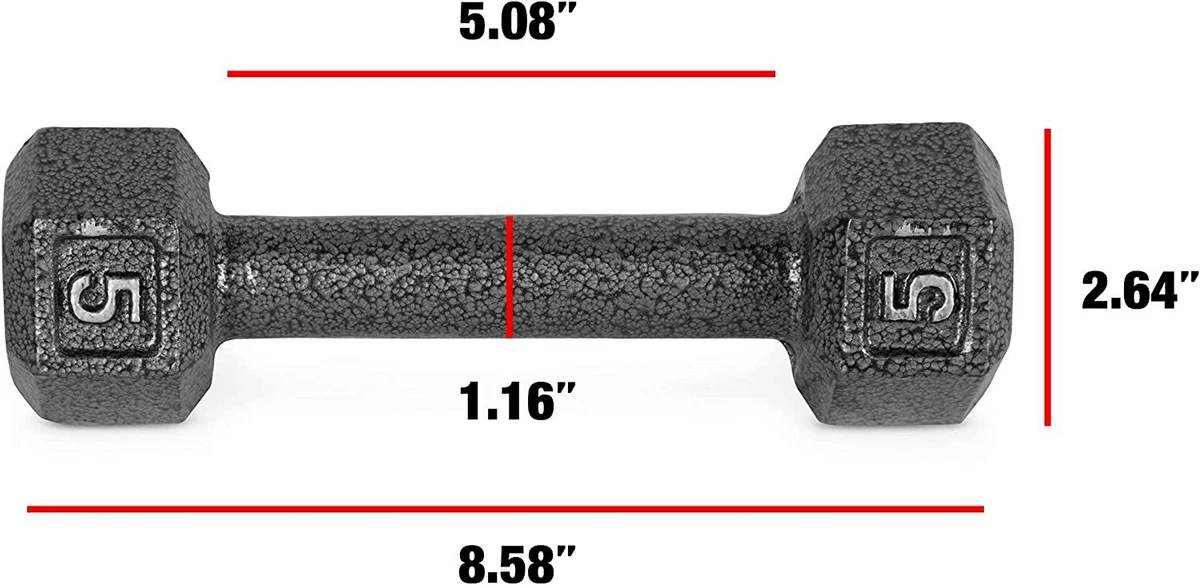 CAP Barbell Cast Iron Hex Dumbbell Weights Pair Black 5 5 lb