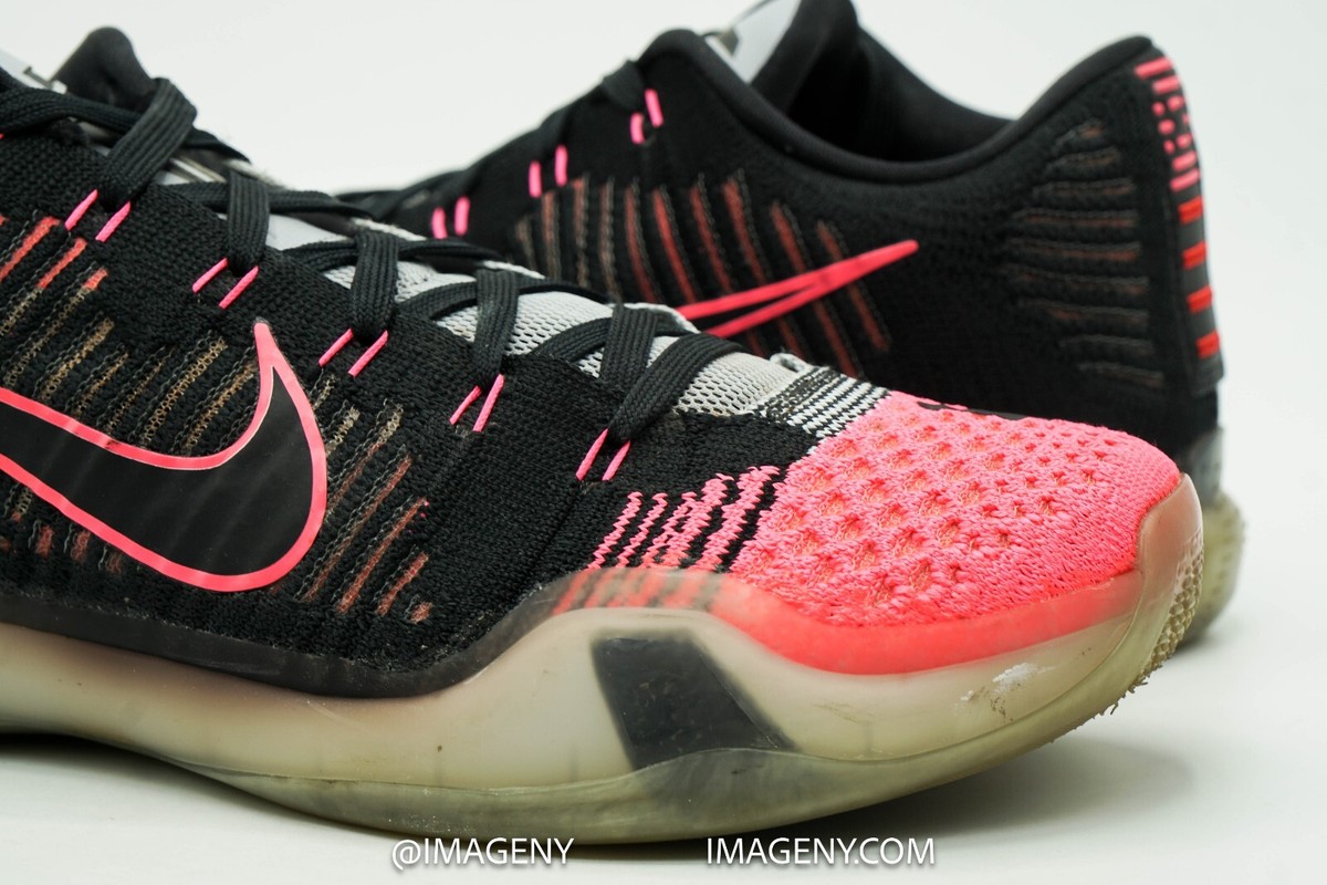 NIKE KOBE X USED SIZE 9 MAMBACURIAL BLACK WOLF GREY PINK