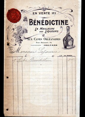ORLEANS (45) BRAUEREI ''AUX CAVES ORLEANAISES'' Werbung BENEDIKTINERLIKÖR