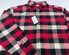CROFT  BARROW ONE POCKET RED, BLACK WHITE CHECKERED EXTRA SOFT FLANNEL SIZE XL