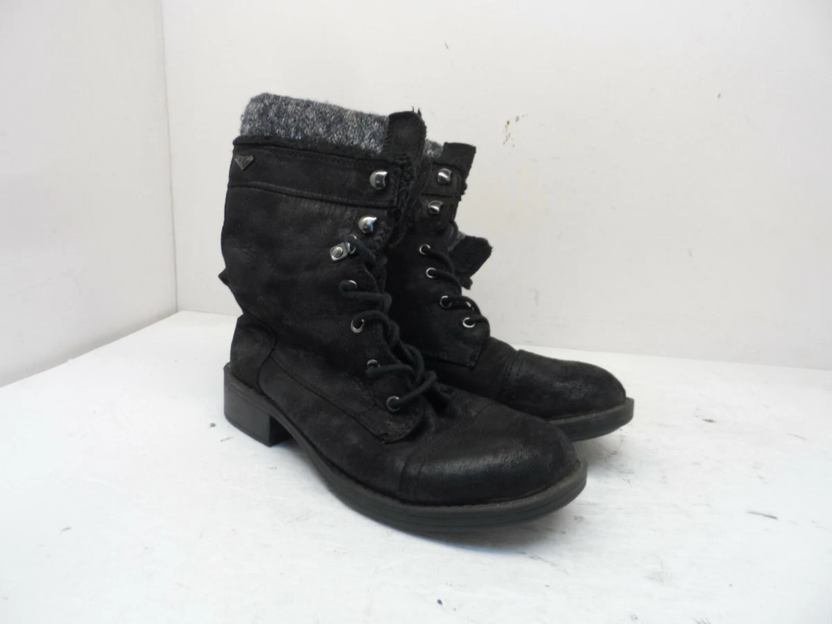 Roxy combat boots black hot sale