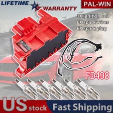 Ignition Coil & Spark Plug & Wires Kit For Ford F150 TaurusMazda Mercury FD498