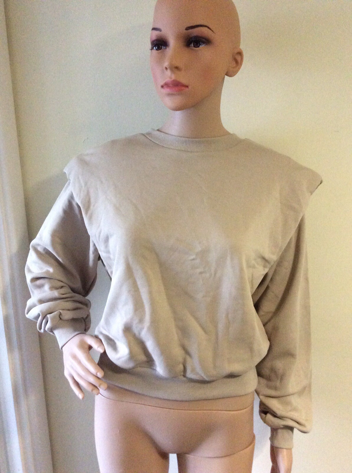 Bnwt Nakd Reborn Shoulder Detail Sweatshirt - Beige - XS