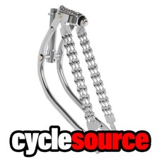 20" Lowrider Classic Bike Bent Spring Fork W/ Triple Flat Twisted Bars Chrome