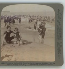 Neptune's Smile Ocean Asbury Park New Jersey NJ Stereoview