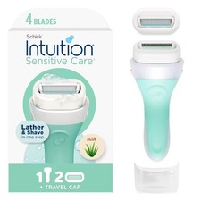 Schick Intuition Sensitive Care Women's Razor 4 Blade Handle + 2 Refills