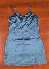 Spaghetti Strap Mini Dress with Slit