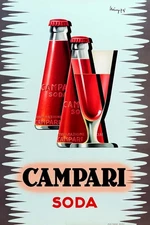 Poster poster advertising print aperitif Bitter Campari Milano 50x70 cm.