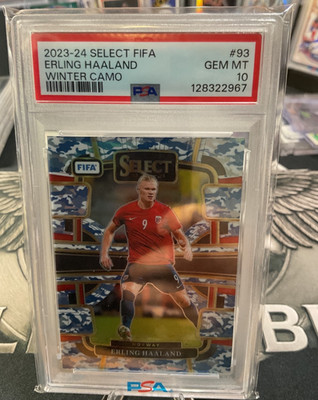 2023/24 Select FIFA Erling Haaland Winter Camo /99 PSA 10