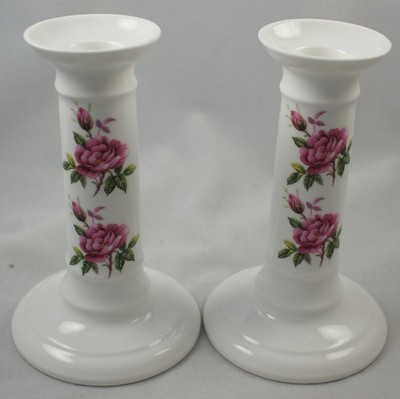 Astbury Fine China Royal Albert Works Staffordshire Candlesticks 2