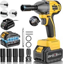 Cordless Impact Wrench 1/2 inch for Lug Nuts, 20V Brushless Power Impact Gun USA