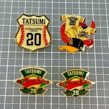 Fukuoka Softbank Hawks Pin Badge - Shingo Tatsumi Team Logo Baseball Jersey Used