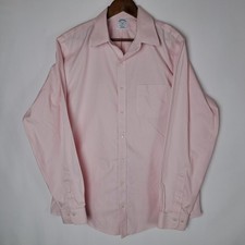 Brooks Brothers Dress Shirt Mens 16.5-6/7 Regent Fit Pink Button Front Non-Iron