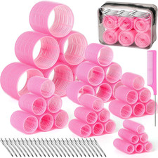 6 Size Hair Rollers for Women 62 Pcs Curlers Long Medium Short Self Grip Clips