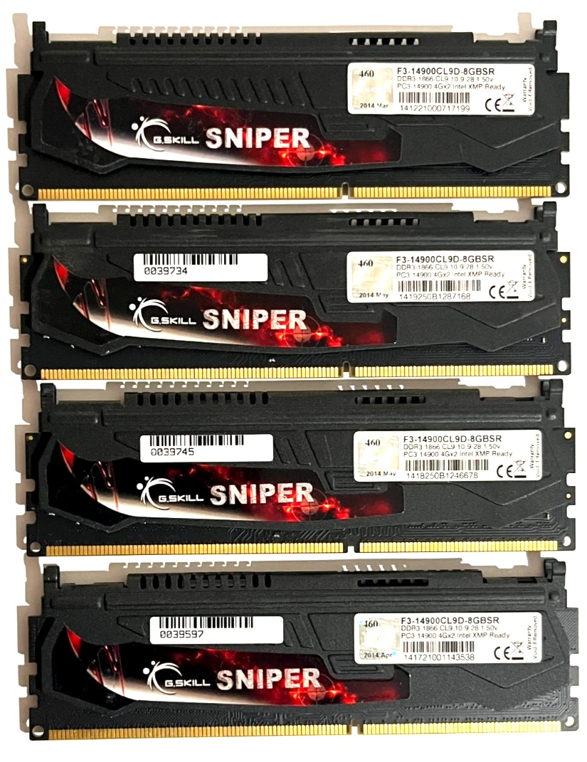 PC3-14900 (DDR3-1866) Bus Speed 4 GB Capacity per Module DIMM