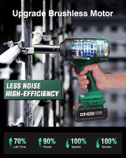 AVHRIT 1/2" Cordless Brushless Impact Wrench 1000Nm(738Ft-lbs) w/ 2x5.0Ah for Ma