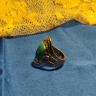 Awesome Tibetan Turquoise ring in silver plate size 7.5/8 — photo 3