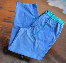 Vintage 1990  s Ocean Pacific OP Baggy 100 Cotton Surf Blue Green Pants, 34