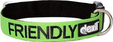 DEXIL DOG AWARENESS COLLAR - FRIENDLY GREEN Colour Coded S - M NEW AND TAGGED