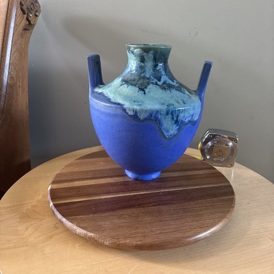 FULPER Art Deco Amphora Style Blue Pottery Vase 1909-1935 Stamped 