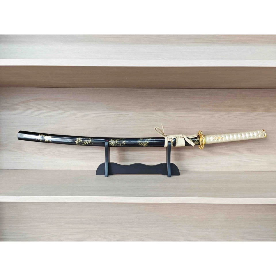 Katana genuina hecha a mano acero al manganeso alto dorado pez cúbico talla espiga completa Foto 4 de 4